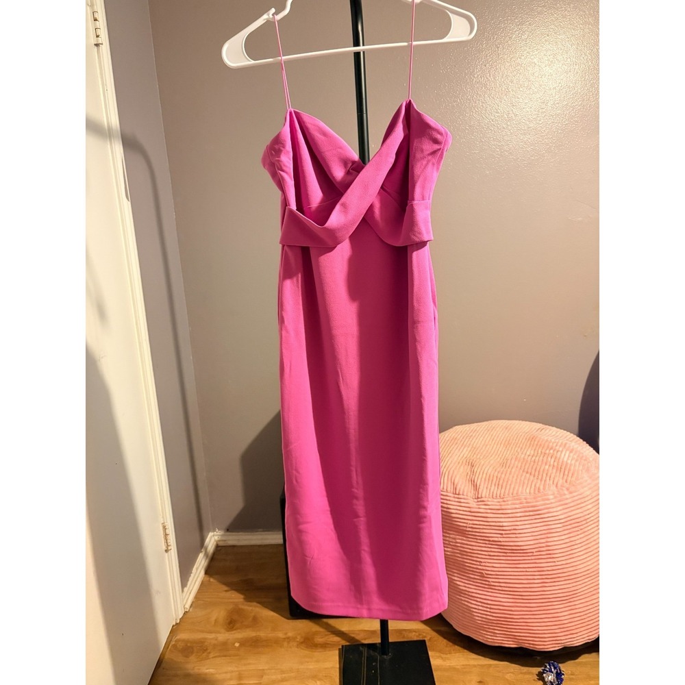 Love By Design Mauve Midi Dress Spaghetti Strap Pink Sz L